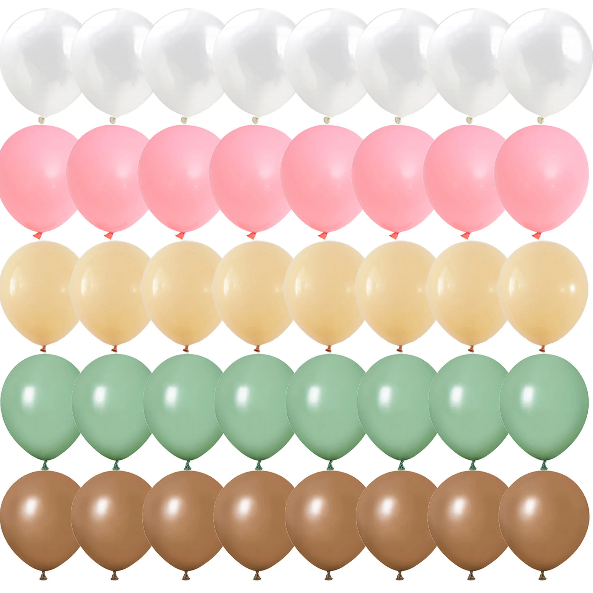 

40PCS Matte brown green skin tone Balloons Gender Reveal Wedding Valentine's Day Baby Shower Birthday Globos Party Decorations