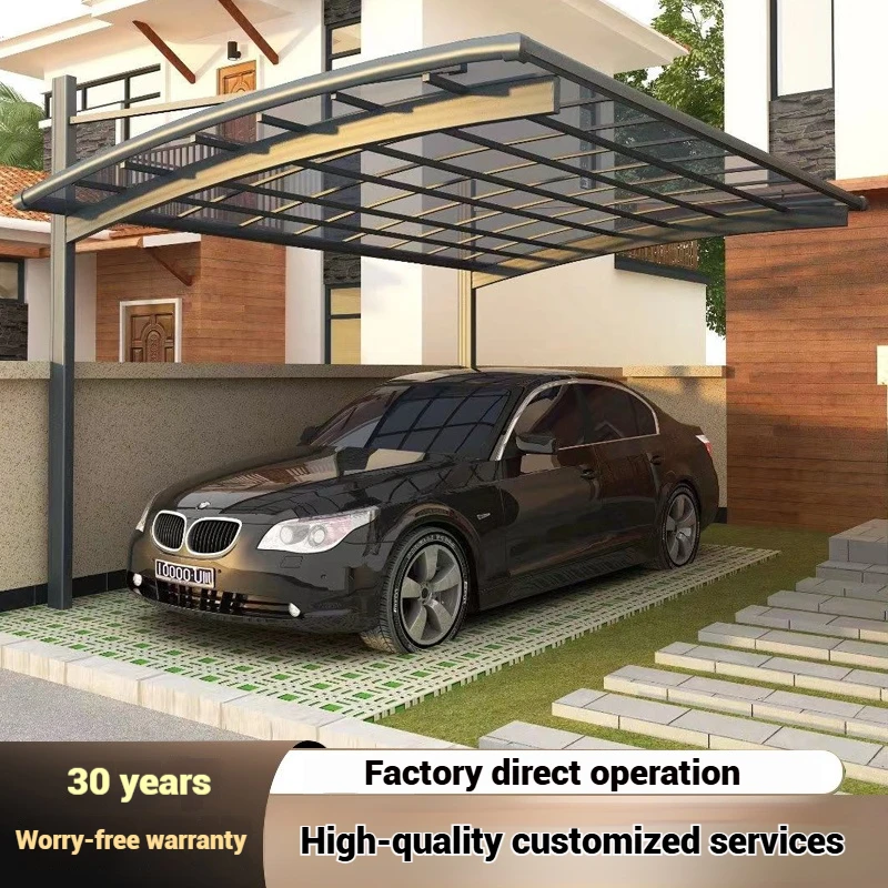 Aluminum alloy awning household car awning garage shed outdoor rainproof sunscreen car awning custom model（Cost per ㎡）