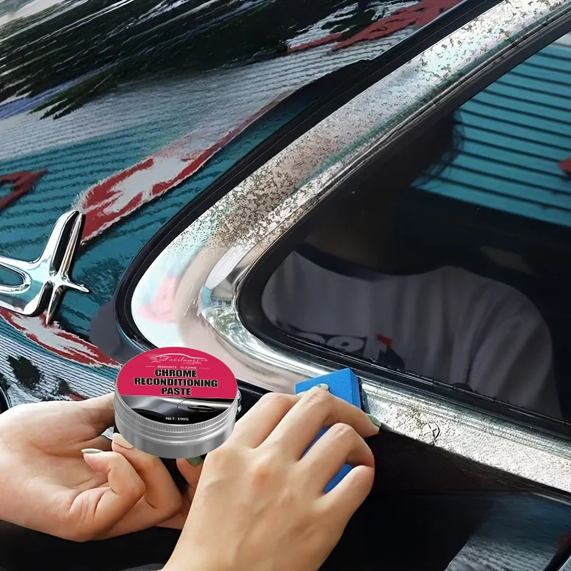

100g Chrome Plated Restoration Paste | Chrome Polishing Compound for Car Door Handles and Windows | Oxidation Removal Paste