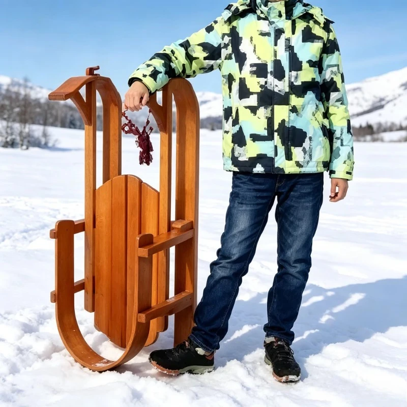 Commercial grade wooden sledges, heavy duty wooden sledges, suitable for winter amusement parks