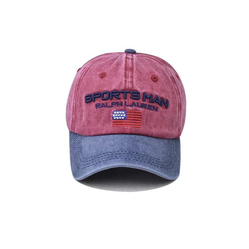 Baseball Cap Sun hat Color matching Cap Water washing Cap Spring Autumn cap outdoor Cap Breathable SPORTS MAN American flag