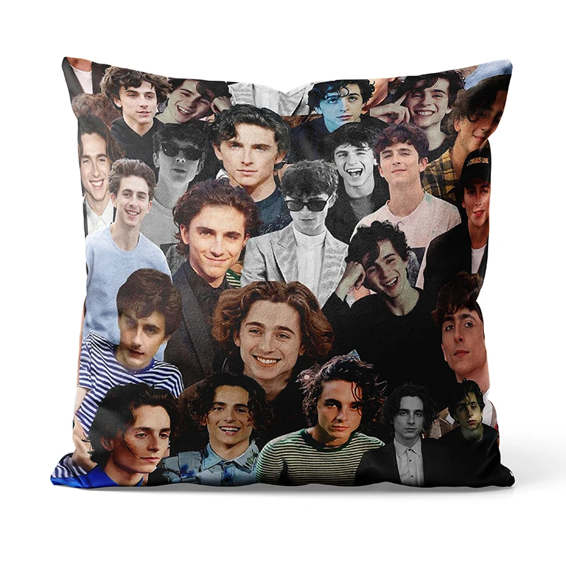 Gaslight Gatekeep Girlboss Timothee Chalamet Collage  Throw Pillow Covers Cushion Cases Pillowcases  45cm x 45cm