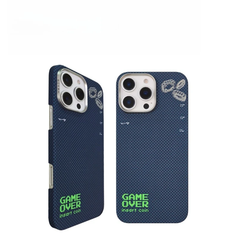 

For IPhone 16 15 14Pro Pro Max Fashionable Shockproof Cover Design Carbon Fiber Kevlar for Magnetic Case