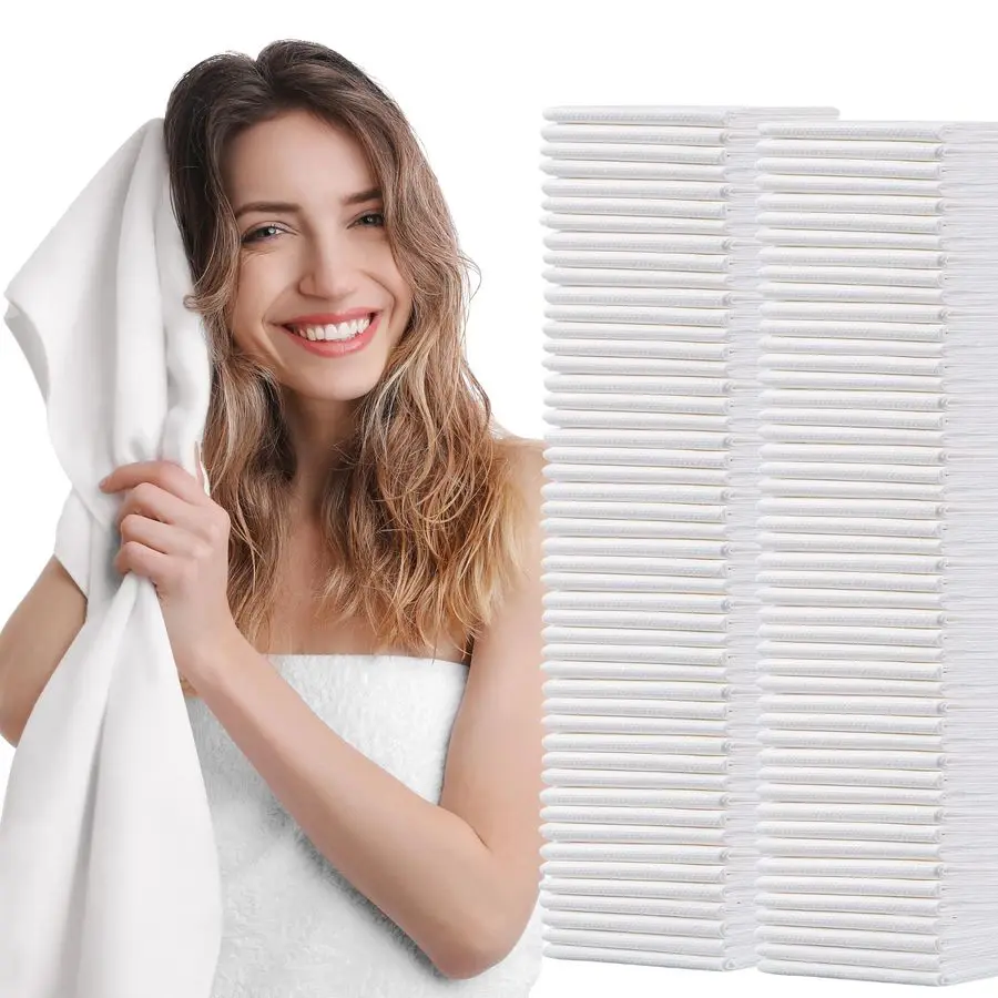 

Hair Drying Towels, 100 Count Super Absorbent Large Luxury, Salon amp Spa Camping Trips for Hair, Face, Body Use16 x 31.5
