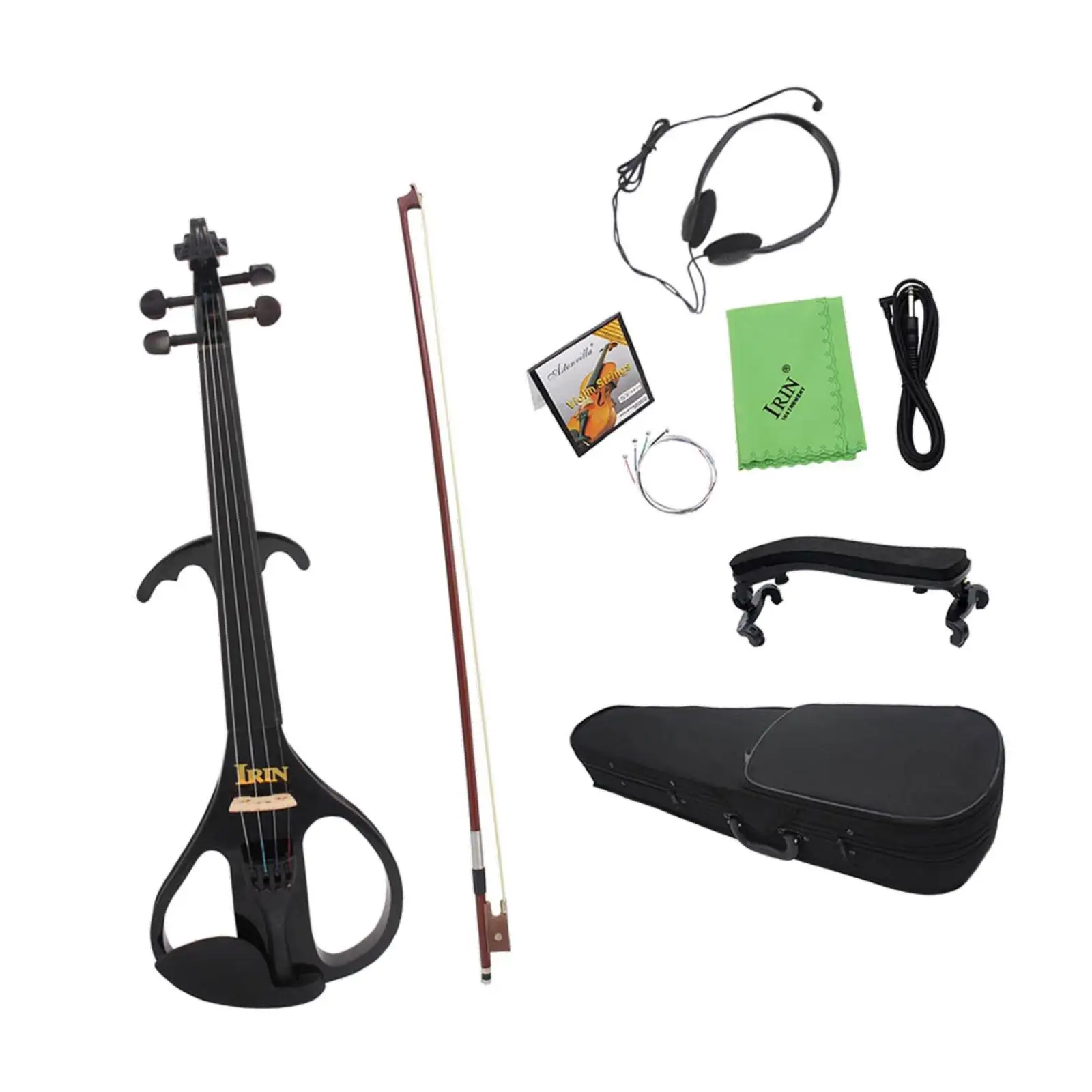 

Electric Violin with Accessories, Silent Electric Violin Set Solid Wood Violin