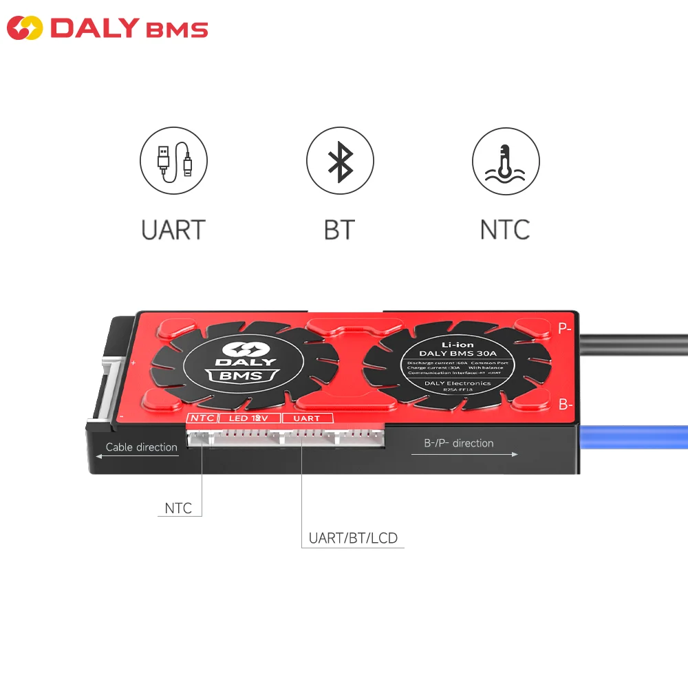Daly Smart BMS LiFePo4 4S 12V 150A APP BMS Bluetooth UART Port Solar Energy Inverter Power Bank