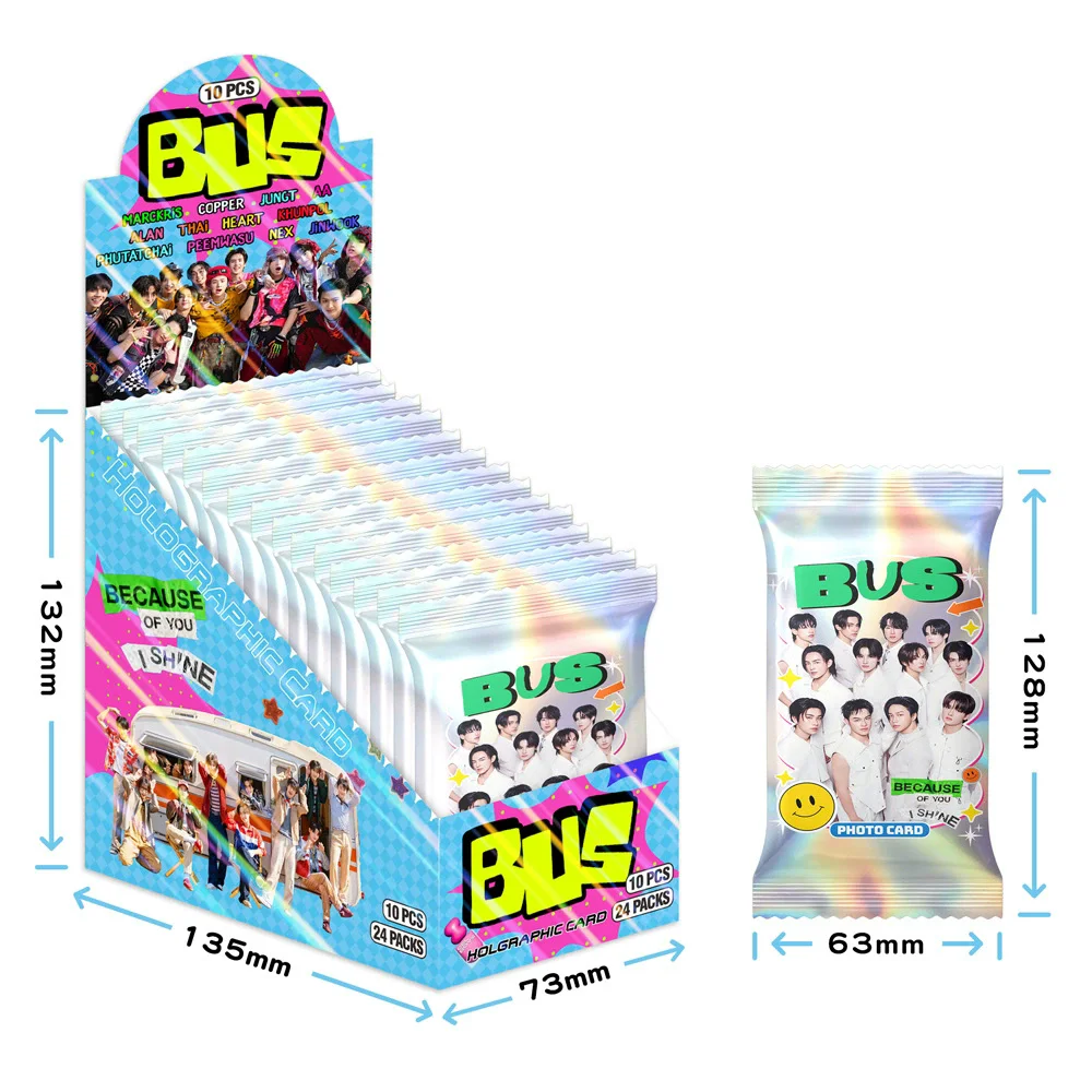 

10 шт., набор голографических фотокарт Thailand Boy Group BUS-тайская звезда, идол, ЛОМО, коллекционные карты, подарок для фанатов