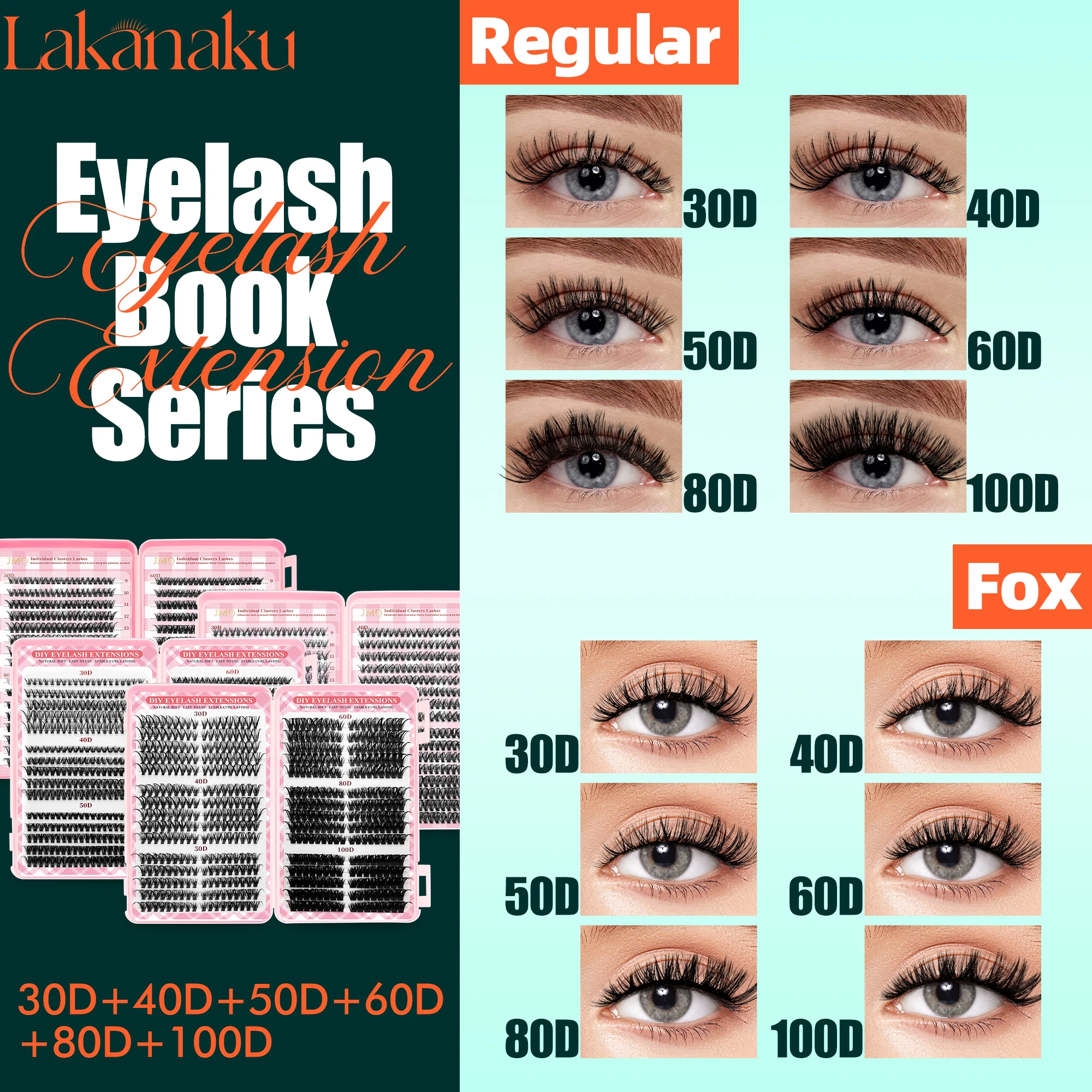 640 ชิ้น 80D 100D Pestañas Racimo Postizas Natura Cluster Lashes Fox Manhua Eyelash Cluster มังงะ Fluffy Diy Lash กลุ่มหนังสือ