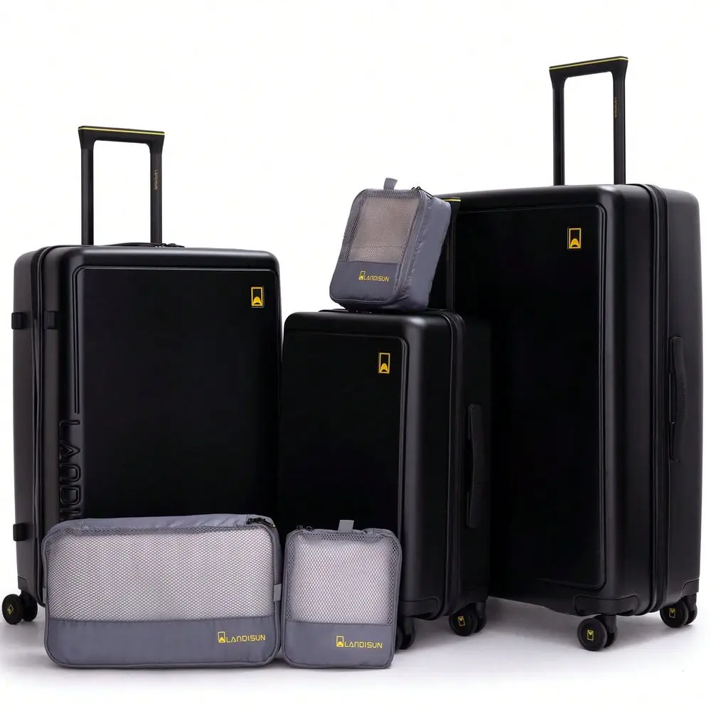 

Luggage Sets 6 Piece With TSA Lock, ABS Lightweight Carry On Suitcase With Spinner Wheel , Hard Shell Travel Luggage Wih 3 Lini