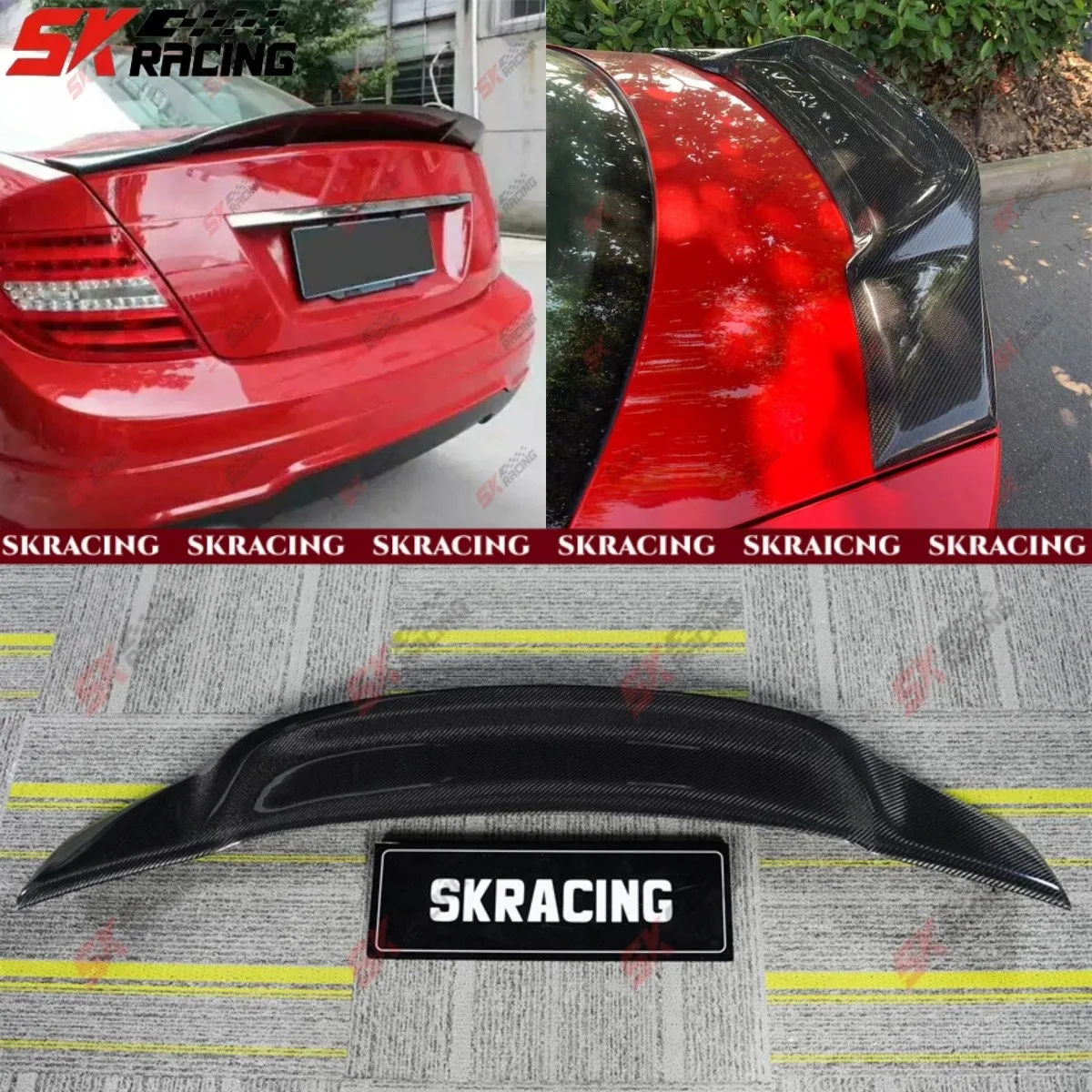 

Forged/Carbon Fiber/Glossy Rear Spoiler Wing Fits MERCEDES BENZ W204 C250 08-12