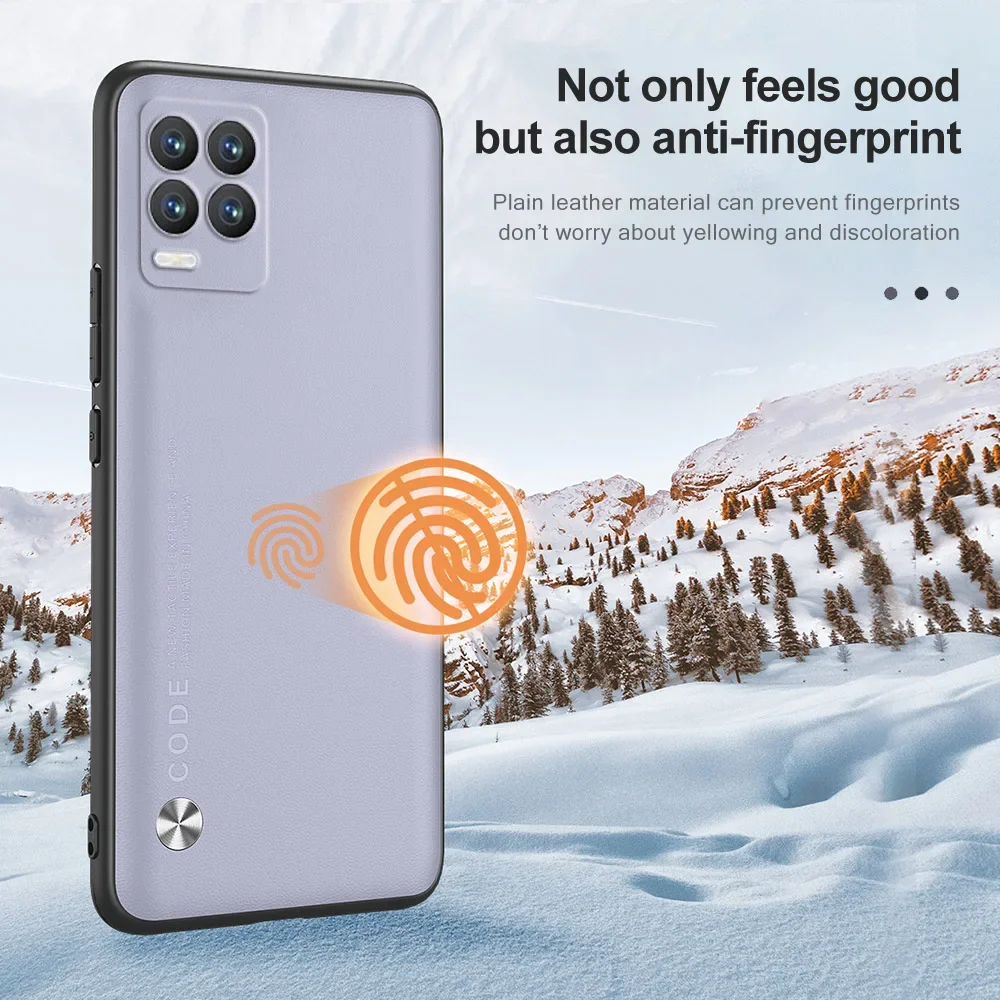 Luxury Leather Case For OPPO Realme 8 Pro Shockproof Full Cover Phone Back Shell Funda For Realmy Realmi Realme8 Silicone Bumper