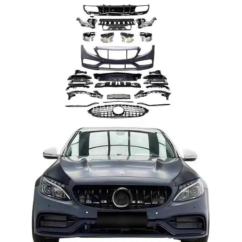 W205 Bodykit for W C C Class C180 C200 C260 C300 C250 Line Coupe Normal 2013+ to C63 Car Bumper