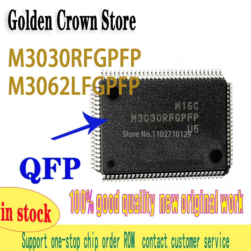 1PCS/lot  M3030RFGPFP QFP100 M3030RFGPFP U5 QFP M3030 M3062LFGPFP#U3C M3062LFGPFP  M3062 work New original In Stock