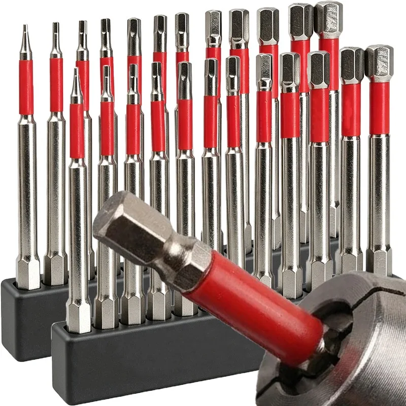 10pcs 50/100mm Impact Torx Drill Bit S2 Alloy Steel Hex Screwdriver Bits Magnetic Screwdriver Bits Wrench Electric Drill Tools