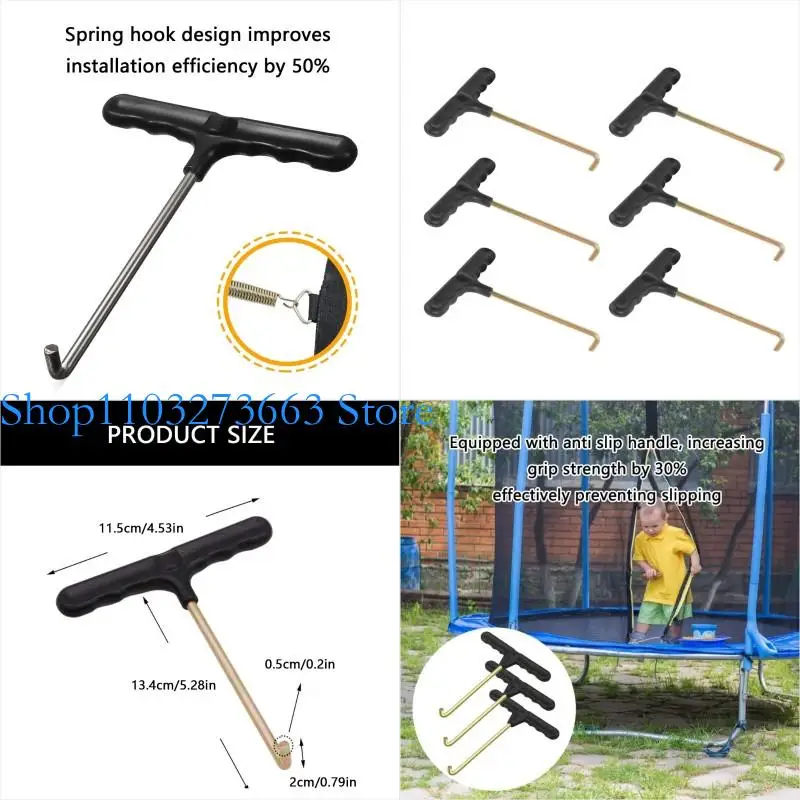 

R6FE 6lots Universals Trampolines Spring Anchors Hook High Strengths Carbon Steel