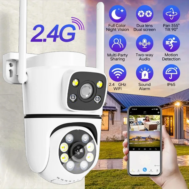 

Интеллектуальная беспроводная камера безопасности WIFI мощностью 200 Вт, полноцветное ночное видение, двойная запись звука, защита безопасности