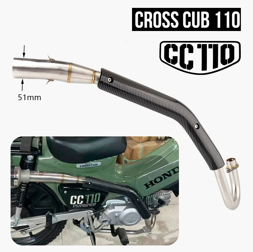 For Honda Cross Cub110 CC110 exhaust 2018 – 2023 Motorcycle Exhaust Escape full Systems Modify Cub110 Front Pipe muffler For Honda Cross Cub110 CC110 exhaust 2018 – 2023 Motorcycle Exhaust Escape full Systems Modify Cub110 Front Pipe muffler