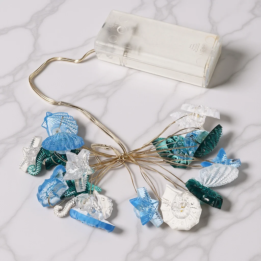 2 متر 20 LED المحيط سلسلة ضوء مع فرس البحر قوقعة أضواء الزخرفية للشاطئ موضوع حفلة الصيف غرفة بحري ديكور