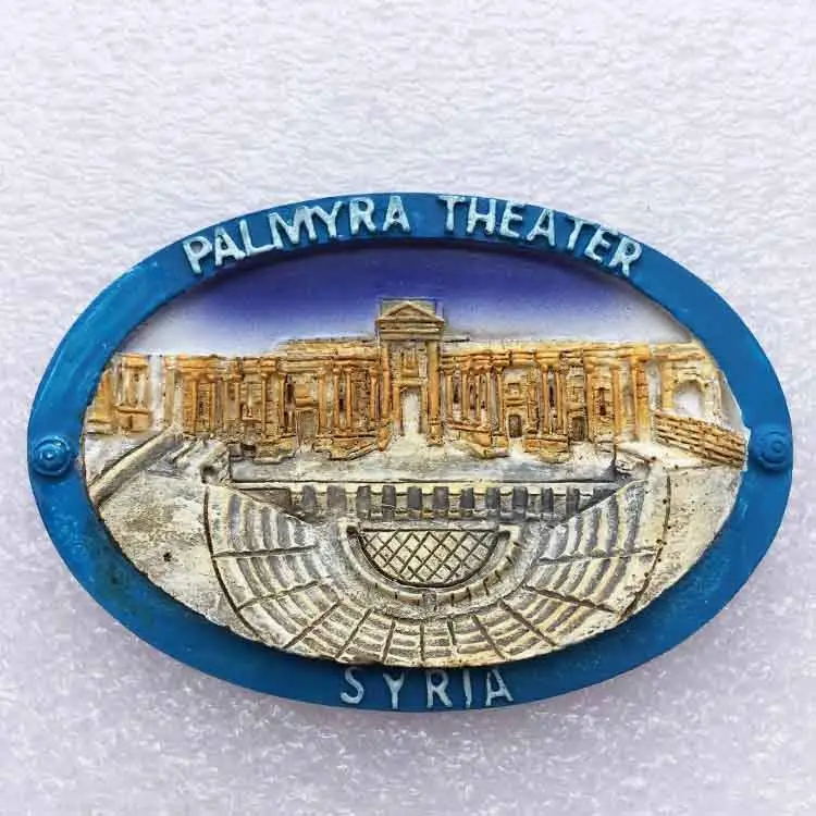 Oriente Medio Siria Palmyra Antiguo Ciudad Ruinas Turismo Memorial Paisaje 3D Pegatinas para refrigerador, Coleccionables decorativos