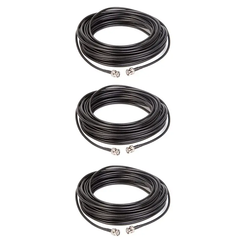 A33T-3Pcs 1 Meter BNC Extension Cable RG-58 BNC Male To BNC Male Coaxial Cable Rg58a/U 50Ohm RF Adapter Extension Cable