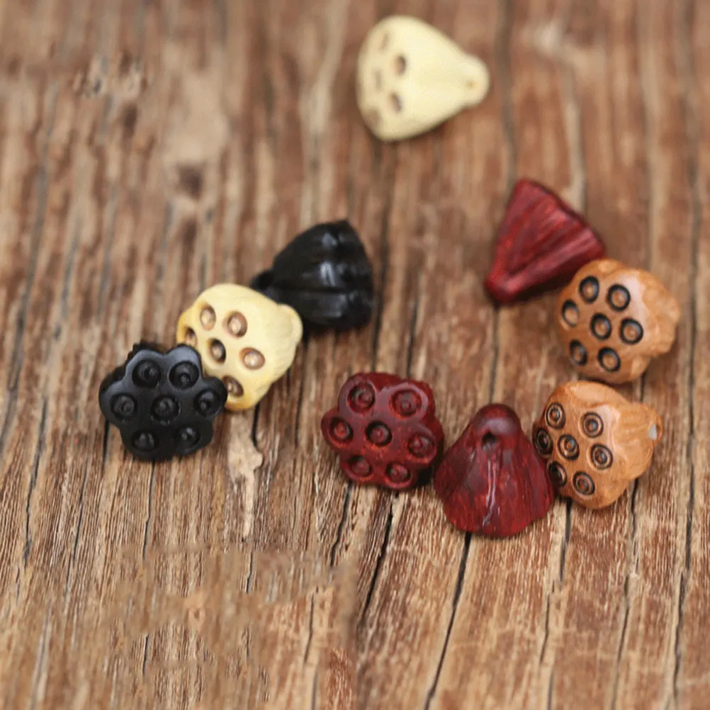 10 szt. Zawieszka w kształcie korzenia lotosu, drewniana, do samodzielnego tworzenia biżuterii, ozdoba do zawieszenia na torbie, klucze, kolczyki.