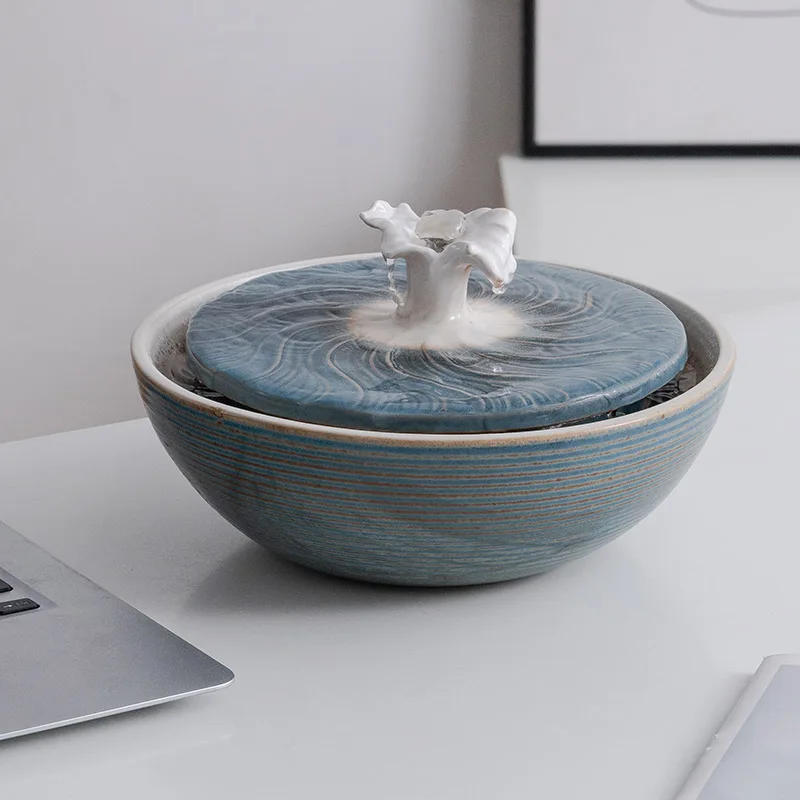 

USB running water ornament circulating water small mini office desktop indoor fountain tea table ceramic decoration