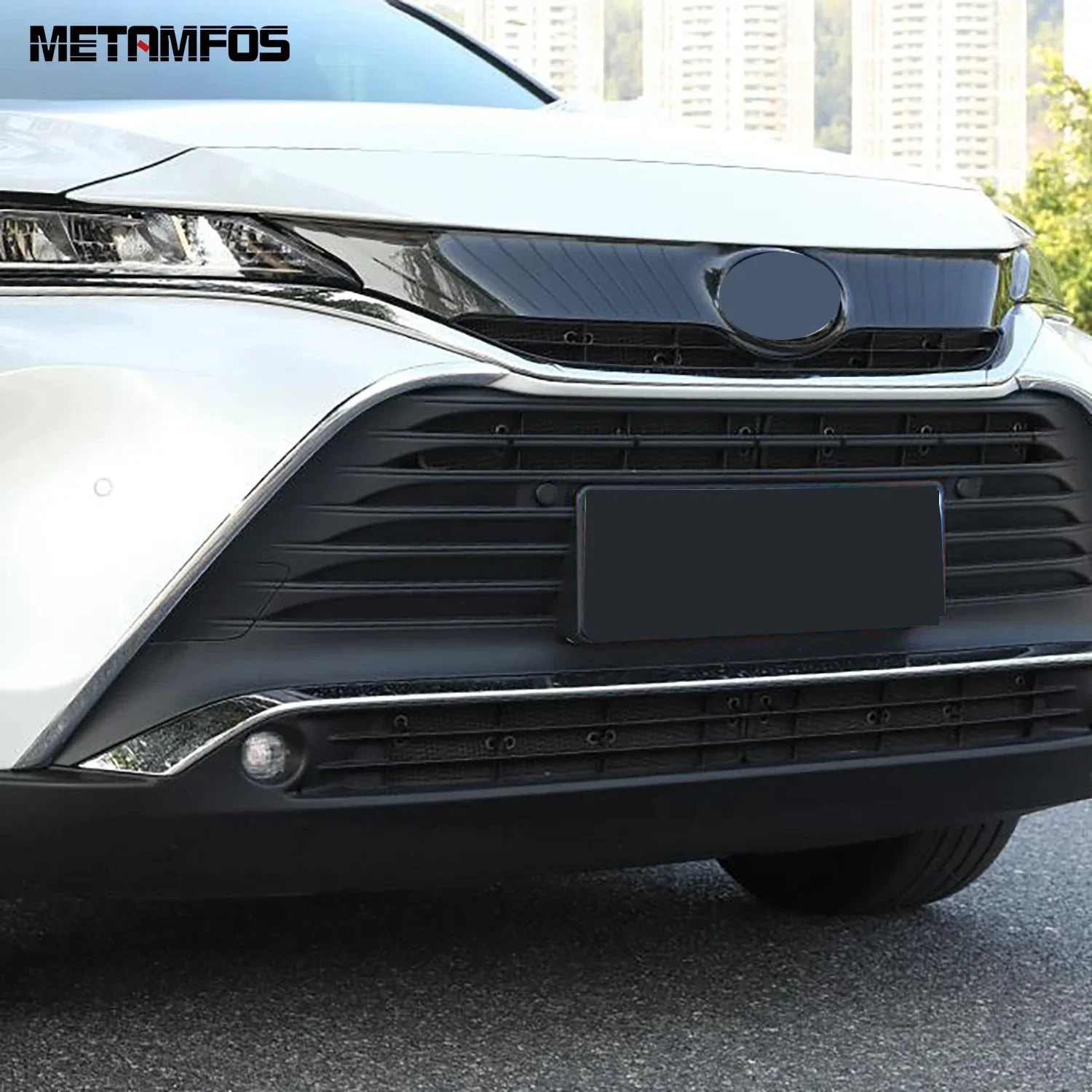 For Toyota Harrier Venza 2020-2022 2023 2024 Chrome Front Grille Around Trim Racing Grill Strip Exterior Accessories Car Styling