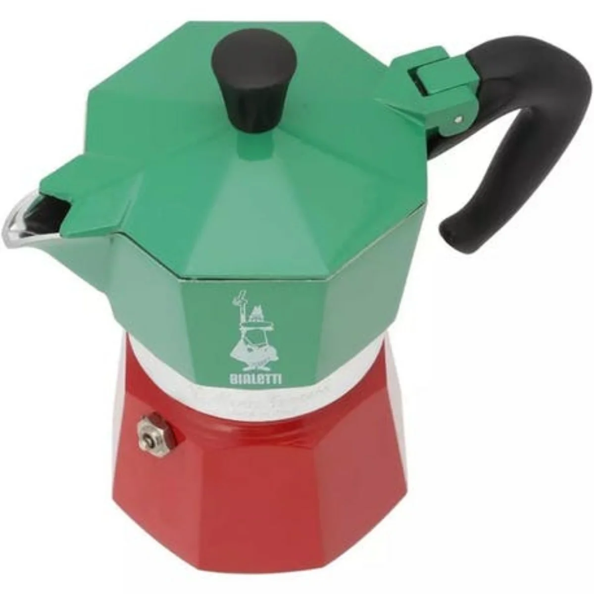 Bialetti Express Italia 3 Cup Tricolore Moka Pot Espresso Percolator Brewer Kitchen Household Outdoor Cafe Tools Aluminum