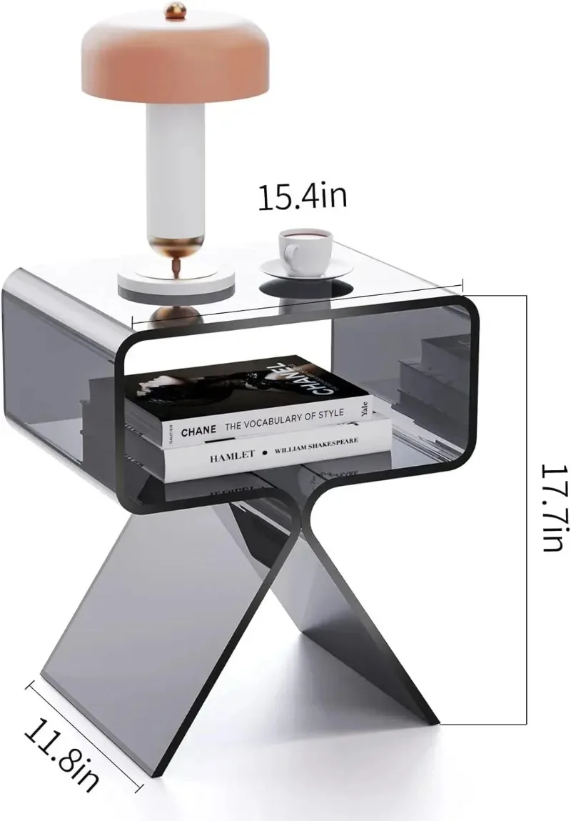 Acrylic Side Table End Table for Living Room Small Mini Coffee Table Nightstands for Bedroom