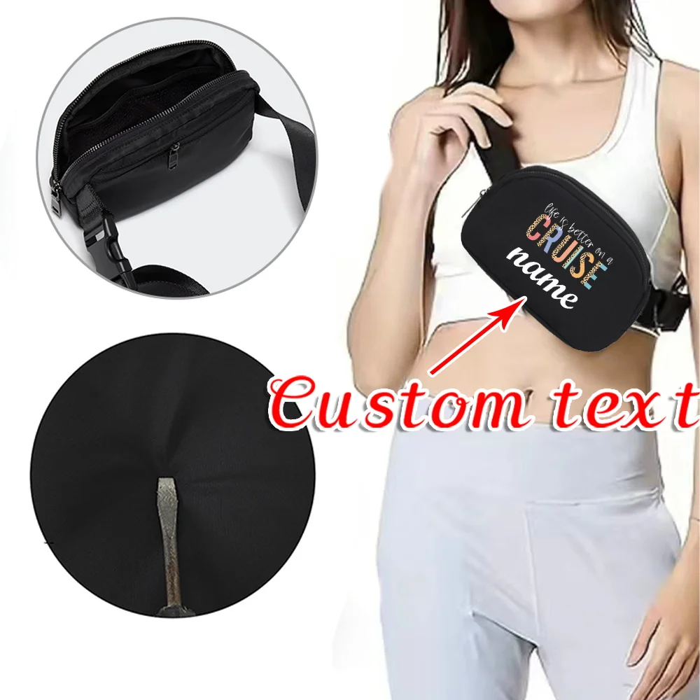 

Personalized Customized Name Waist Pack Multifunctional Women's Crossbody Pocket Key Mobile Phone Wallet Custom Waist Bag