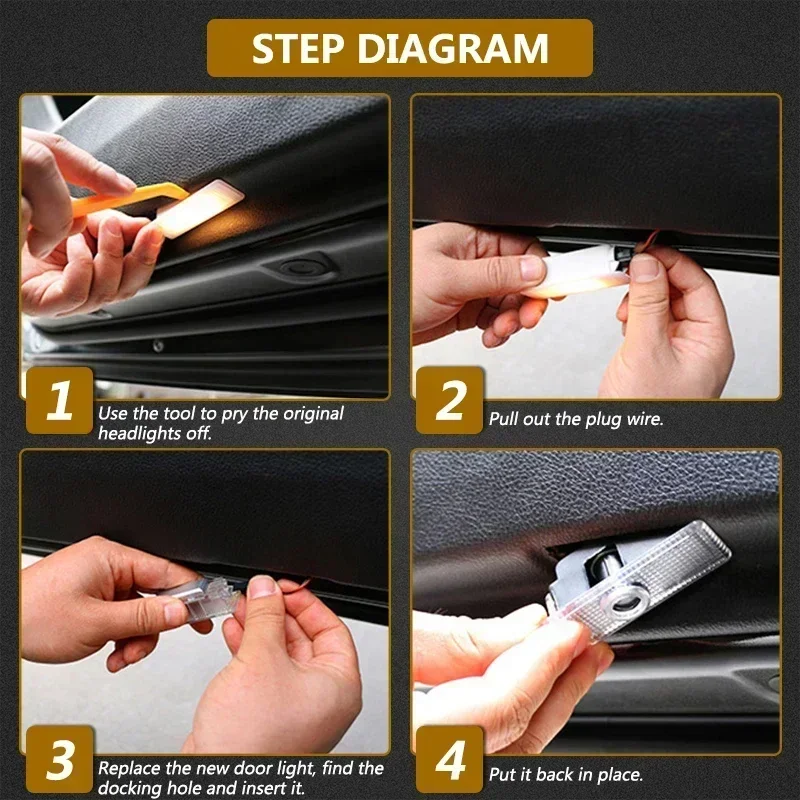 Car Door Courtesy Light HD Projector Welcome Lamp for AUDI ABT A6 RS6 S5 S4 A8 A4 A1 A3 SQ7 TT RS3 R8 A5 A7 Q3 Q5 Q7 Accessories - Image 6