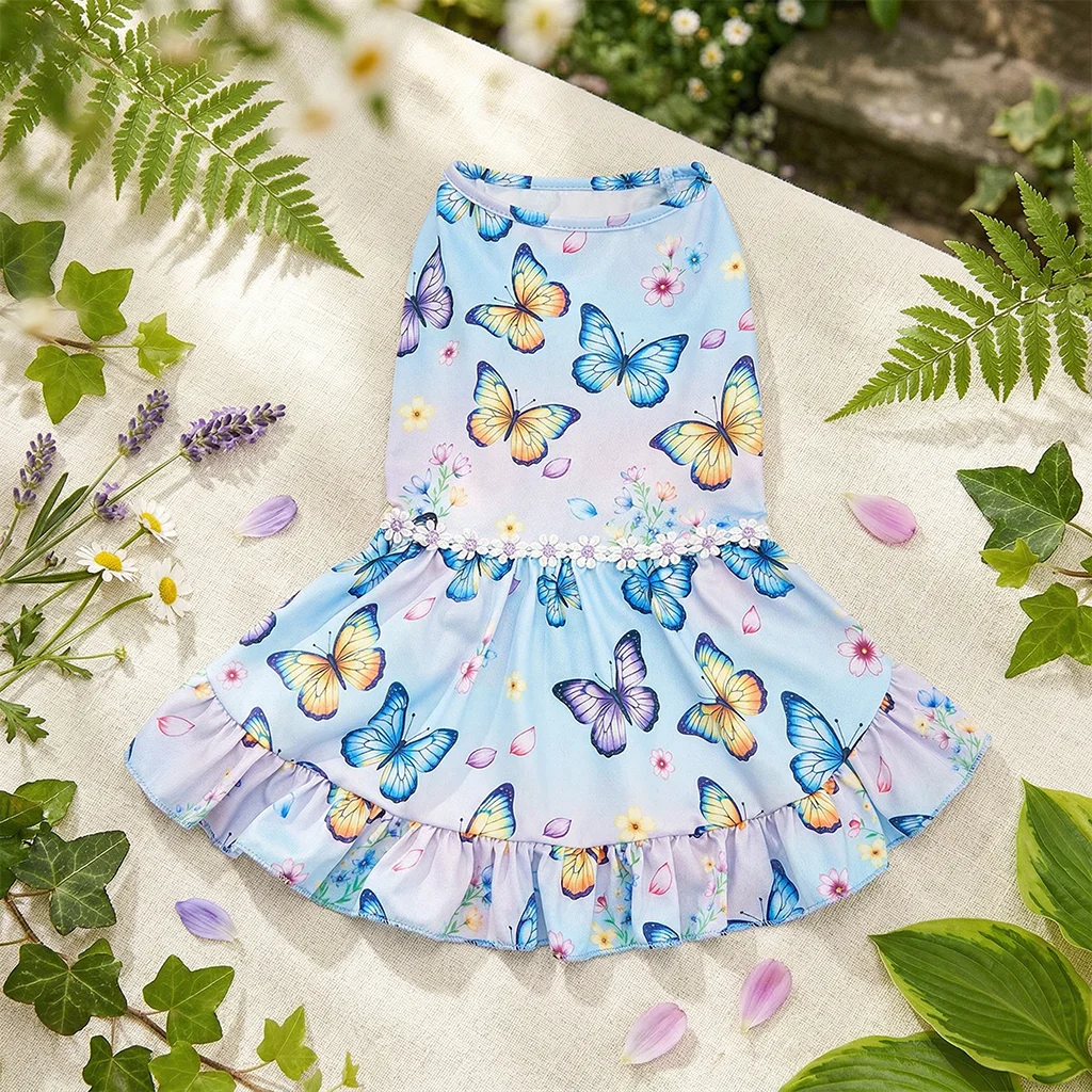 Vestido princesa mariposas primavera-verano para perros y gatos mini - imagen 5