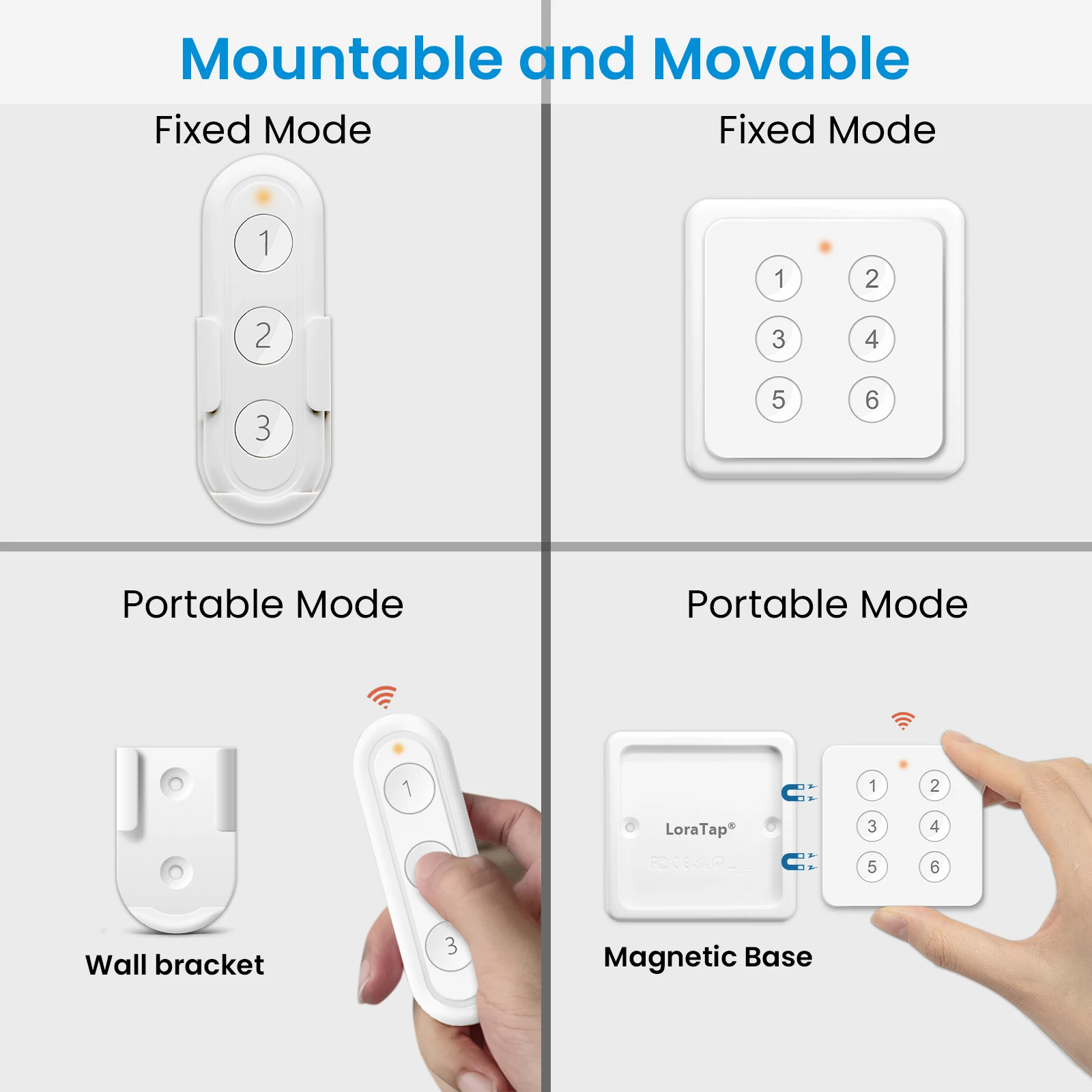 LoraTap ZigBee 3.0 Wireless 6 Push Button Remote Tuya Scene Automation Control Switch Smart Life App