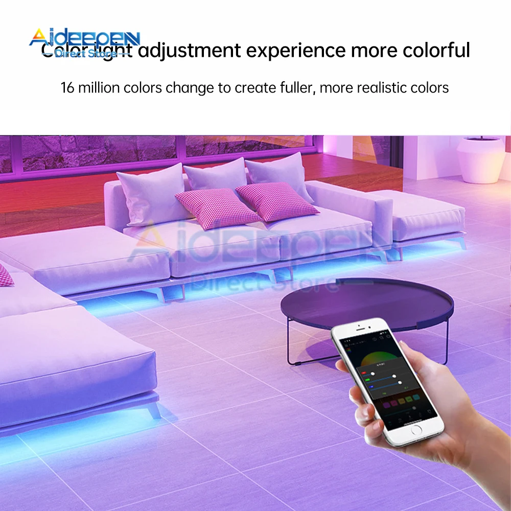 Mini RGB Bluetooth Controller เพลง LED Light Strip Controller สําหรับ RGB เทปไฟสมาร์ท APP ควบคุม DC 5V 12V 24V