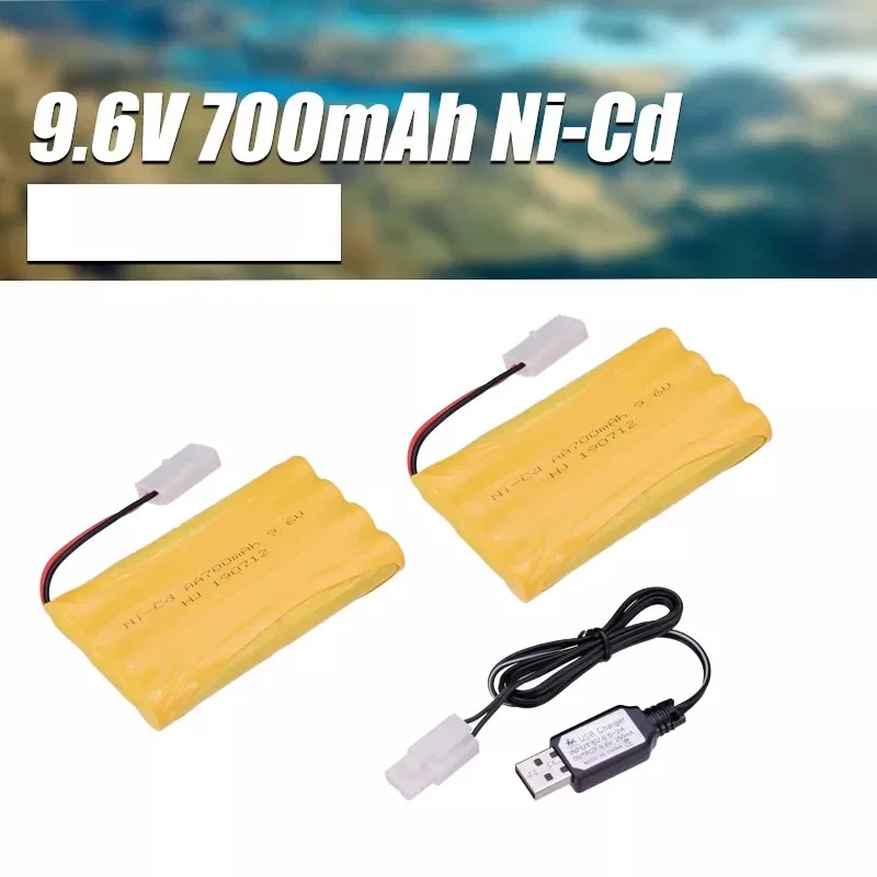 9.6V 700mAh Ni-Cd AA Battery Pack Rechargeable w/ Standard Tamiya Connector for RC Electric Car Toys Truck Tank