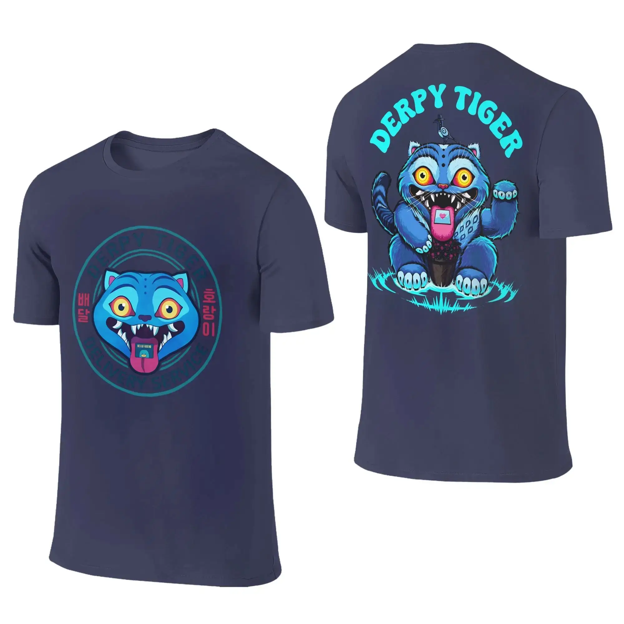 KPop شيطان الصيادين تي شيرت الكبار ديربي النمر الشارع الشهير طباعة تي شيرتات قطن الصيف س الرقبة Harajuku تيز مخصص بلوزات كبيرة الحجم #6