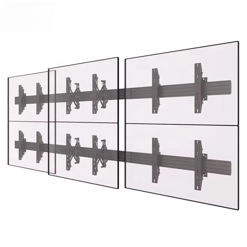 

Multi Screens Adjustable Push Out TV Shelf Wall Mount for Six TVs