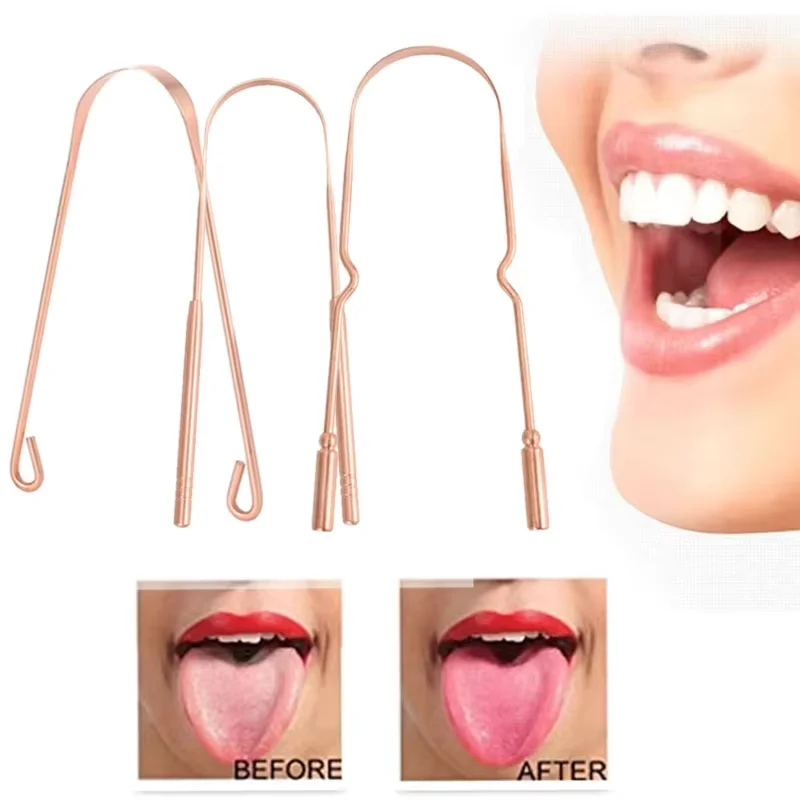 

Dental Pure Copper Tongue Scraper High Quality Oral Hygiene Care Tongue Cleaning Tool Easy to Use Dental Supplies