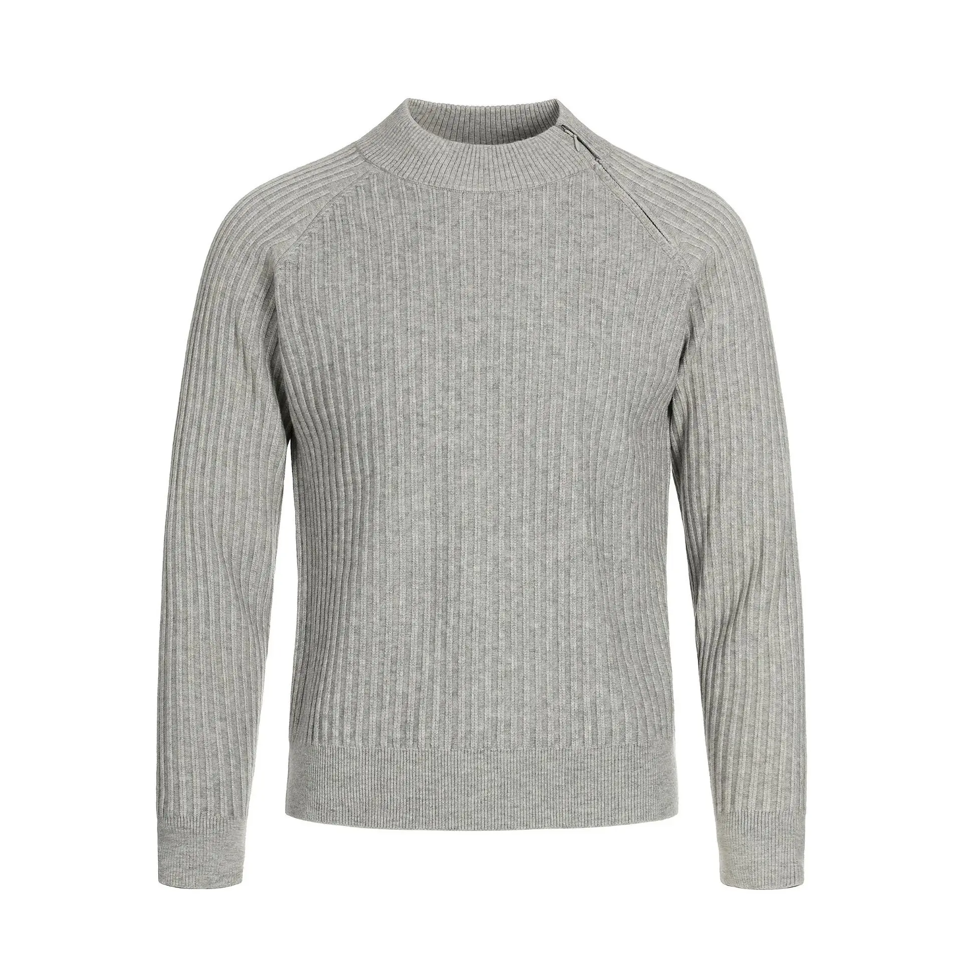 

Autumn Winter Sweater Men Vintage Fashion Shoulder Zipper Casual Slim Fit Stripe Knitted Sweaters Jumper Knitwear Top