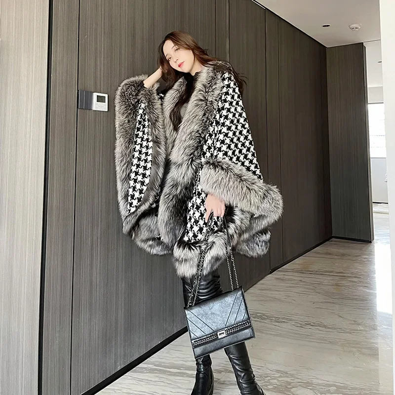 Plus Size Loose Faux Fur Jacket Women Thick Autumn Winter Korean Maxi Coat Long Warm Luxury Fur Parkas Furry Outerwear