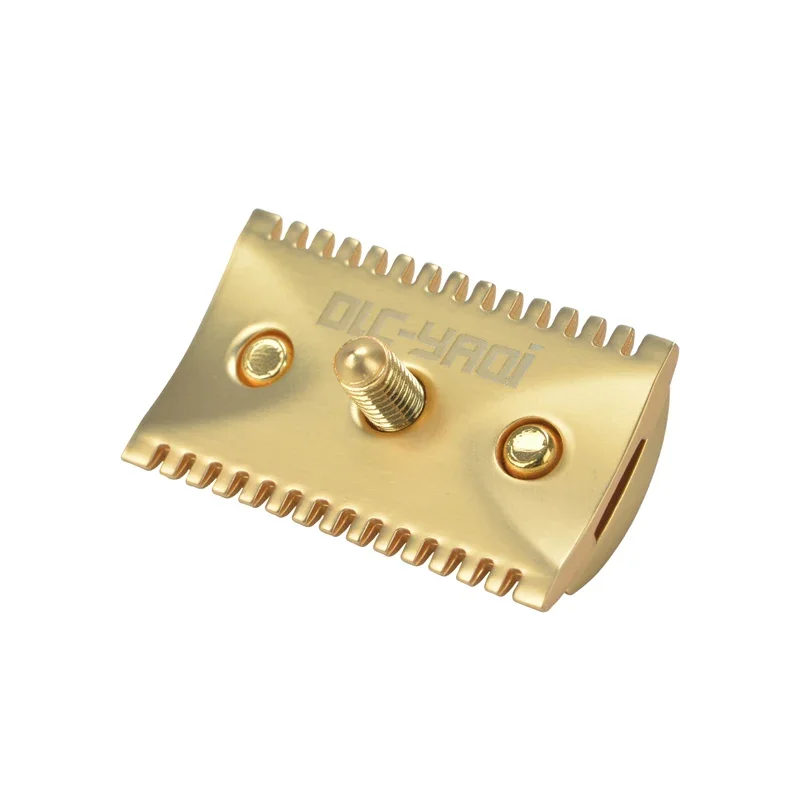 رأس ماكينة حلاقة آمنة للرجال من YAQI باللون الذهبي لشفرات الحلاقة