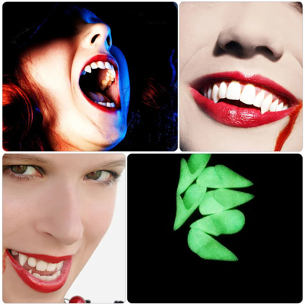

Retractable Vampire Fang Luminous Dentures Fake Fangs for Cosplay Halloween Decoration