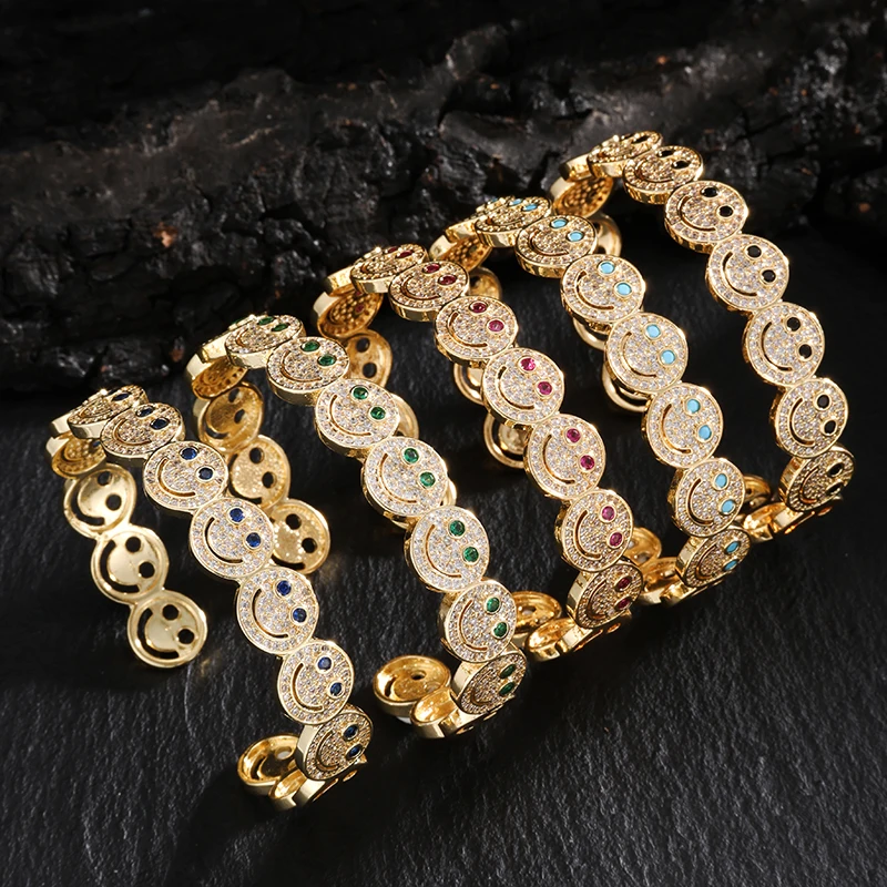 قطعة واحدة من سوار الوجه المبتسم الفاخر الرائع مناسب للسفر اليومي والحفلات والولائم لارتداء المجوهرات العصرية #1