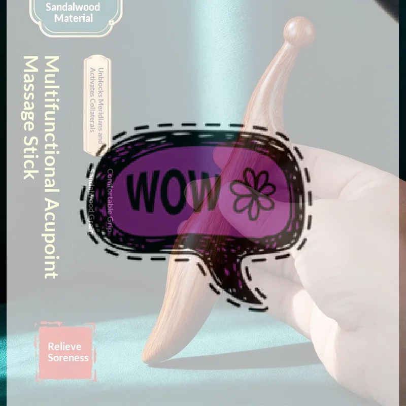 

Инструмент для акупрессуры: массажная палочка из сандалового дерева для меридианного массажа, расслабления мышц, массажа стоп, скребок Гуаша для самомассажа