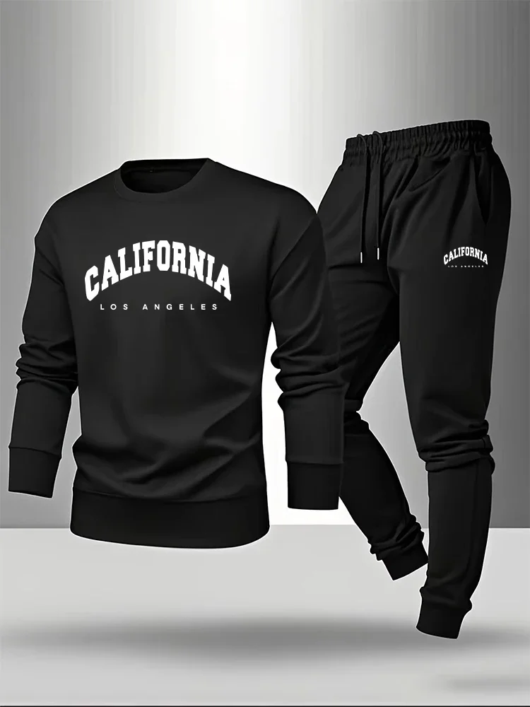 

Новый модный мужской комплект 2026: лонгслив и спортивные брюки, городской повседневный костюм для дома и улицы, осенний, комфортный, теплый мужской комплект