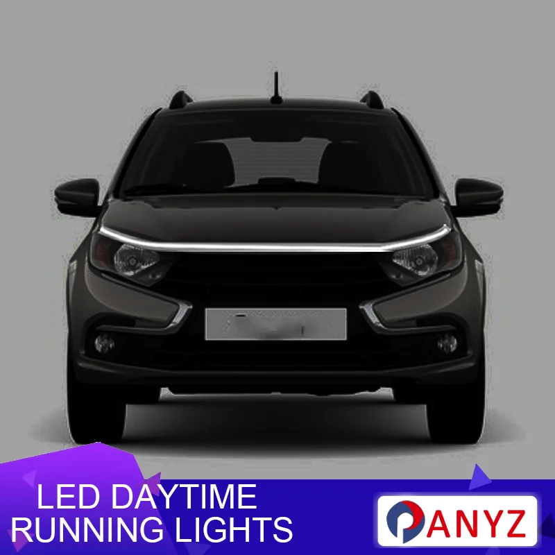 FOR Lada 2115 niva Vesta XRAY XCODE Granta LED Daytime Running Light Scan Starting Car Hood DRL Guide Decorative Ambient Lamp12V