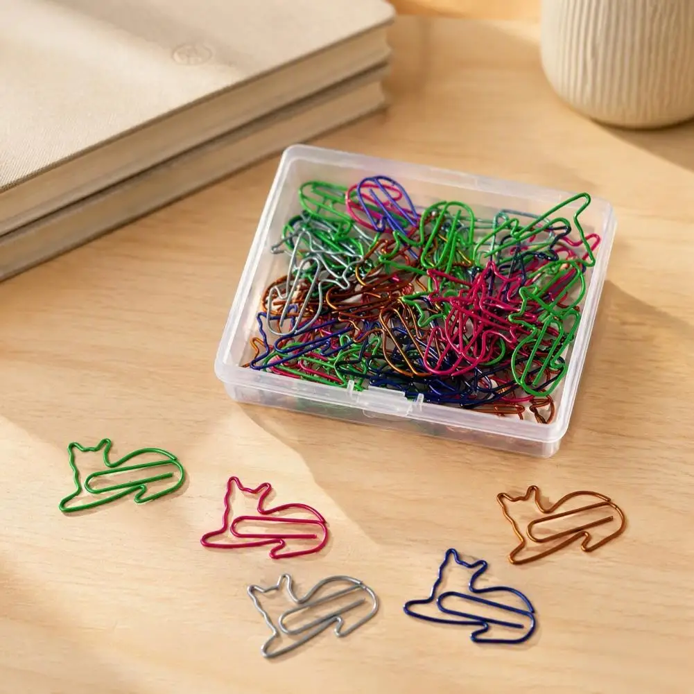 Office Document Organizers 50pcs Cute Decorative Paper Clips Colorful Assorted Bookmark Clips Metal File Organizers for Office