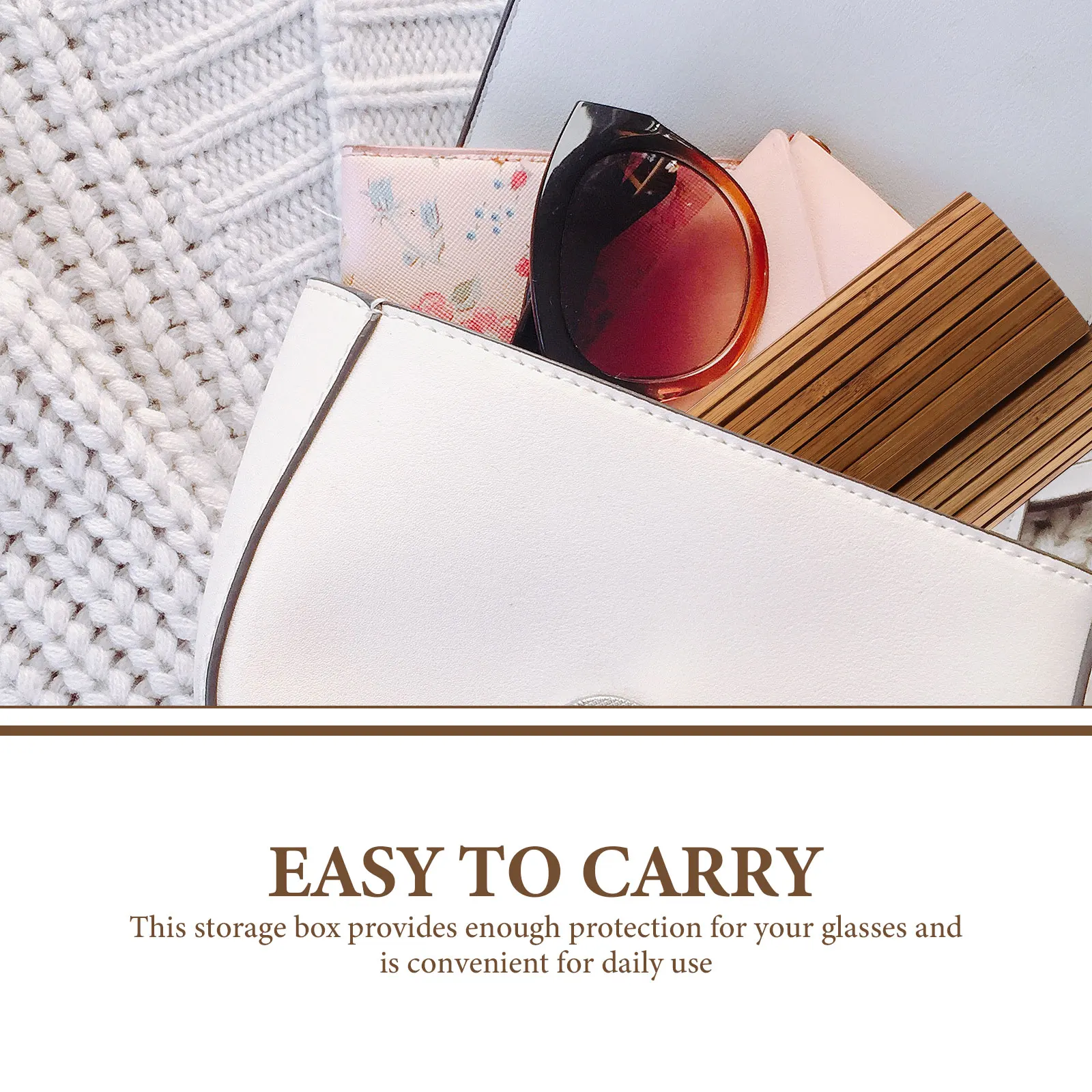 

Bamboo Glasses Handcrafted Clamshell Sunglasses Storage Box Portable Protector Glasses Carrying Case Container Travel