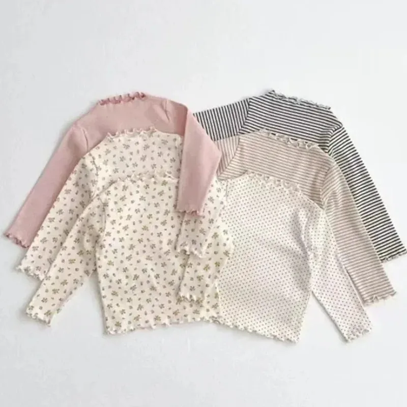

Spring Autumn Baby Girls Long Sleeved T-shirt Kids Full Printed Tops Toddler Bottoming Children Clothes Casual