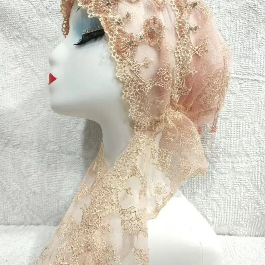 Hijab Muslim Women Shawl Headscarf Shipping Free Luxury Tassels Scarf Malaysia Prayer Kufi Islam Saudi Arabia Lace Turban 05390